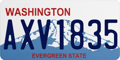 WA license plate AXV1835