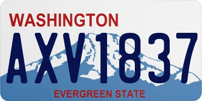 WA license plate AXV1837