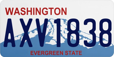 WA license plate AXV1838