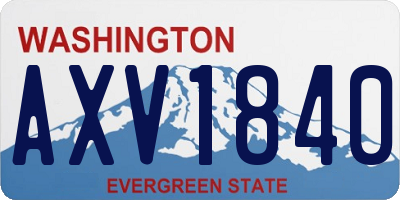 WA license plate AXV1840