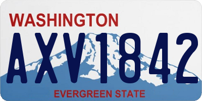 WA license plate AXV1842