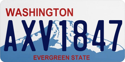 WA license plate AXV1847