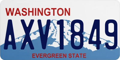 WA license plate AXV1849