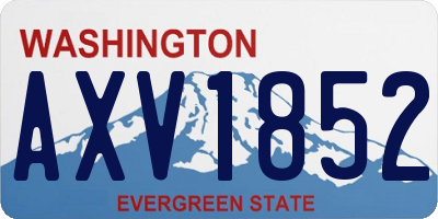 WA license plate AXV1852