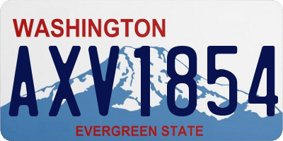 WA license plate AXV1854
