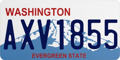 WA license plate AXV1855