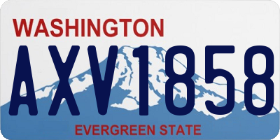 WA license plate AXV1858