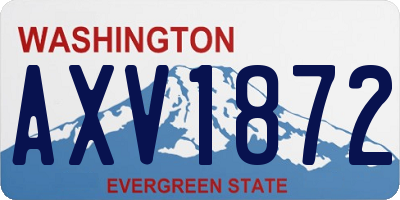 WA license plate AXV1872