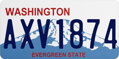 WA license plate AXV1874