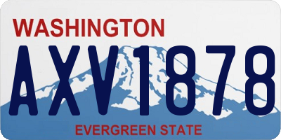 WA license plate AXV1878