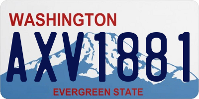 WA license plate AXV1881