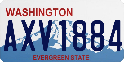 WA license plate AXV1884