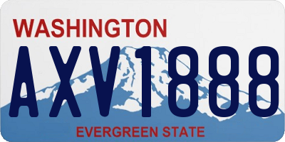 WA license plate AXV1888