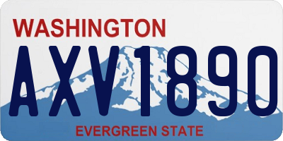 WA license plate AXV1890