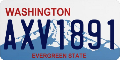 WA license plate AXV1891