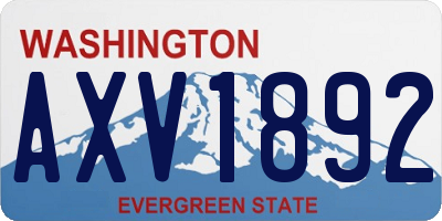 WA license plate AXV1892