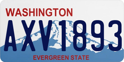 WA license plate AXV1893