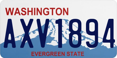 WA license plate AXV1894