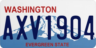 WA license plate AXV1904