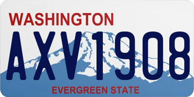 WA license plate AXV1908