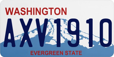 WA license plate AXV1910