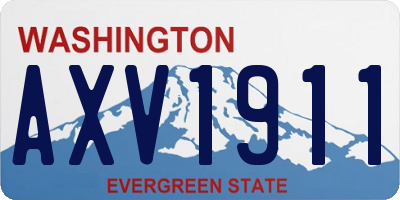 WA license plate AXV1911