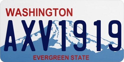 WA license plate AXV1919