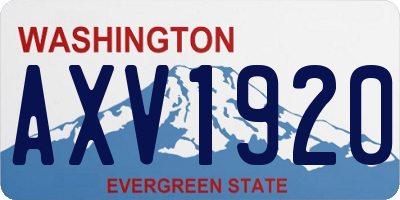 WA license plate AXV1920