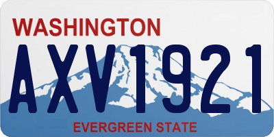 WA license plate AXV1921