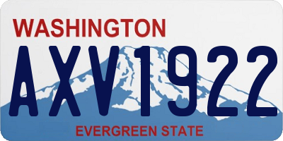 WA license plate AXV1922