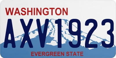WA license plate AXV1923