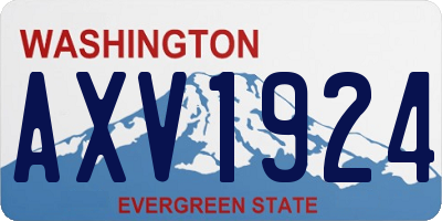 WA license plate AXV1924