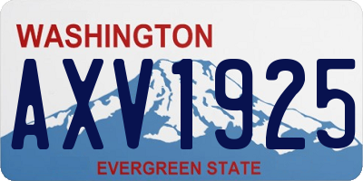 WA license plate AXV1925