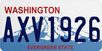 WA license plate AXV1926