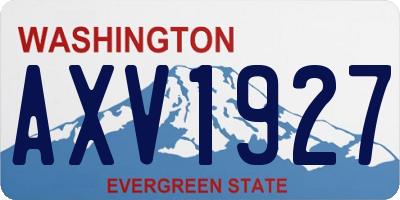 WA license plate AXV1927