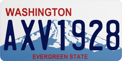 WA license plate AXV1928