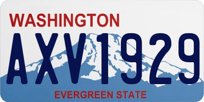WA license plate AXV1929