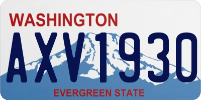 WA license plate AXV1930