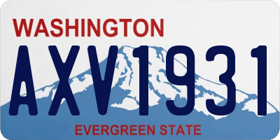 WA license plate AXV1931