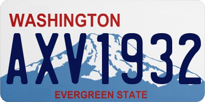 WA license plate AXV1932
