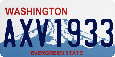 WA license plate AXV1933