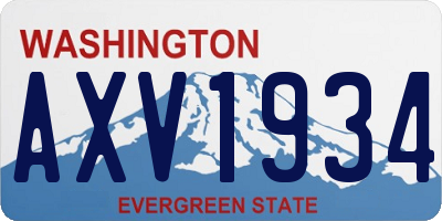 WA license plate AXV1934