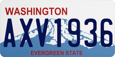 WA license plate AXV1936
