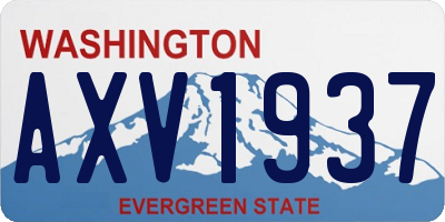 WA license plate AXV1937