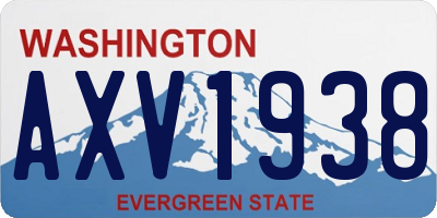 WA license plate AXV1938