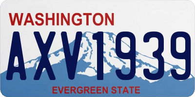 WA license plate AXV1939