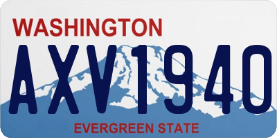 WA license plate AXV1940
