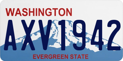 WA license plate AXV1942