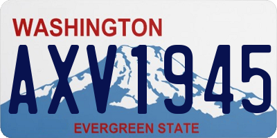 WA license plate AXV1945