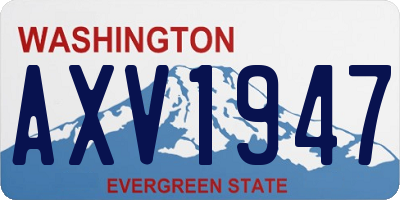 WA license plate AXV1947